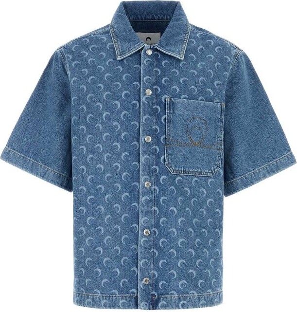 Marine Serre Moon Laser Wash Denim SS Shirt