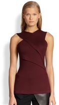 Thumbnail for your product : Yigal Azrouel Cut25 by Asymmetrical Pleated-Front Stretch Jersey Tank