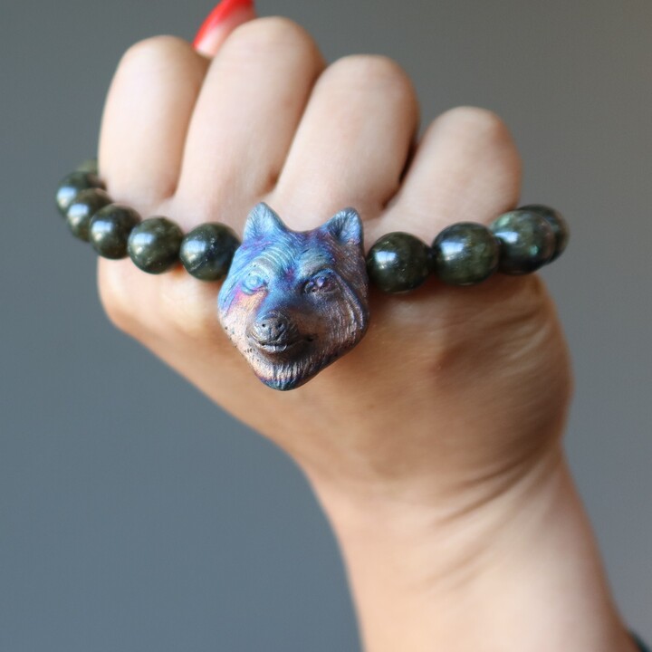 Etsy Rainbow Labradorite Bracelet Leader Of The Wolf Pack