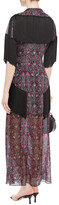 Thumbnail for your product : Anna Sui Fringed Metallic Printed Chiffon Maxi Wrap Dress