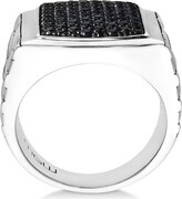 Thumbnail for your product : Macy's Men's Sterling Silver Ring, Black Sapphire Square (2 ct. t.w.)