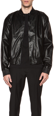 Calvin Klein Collection Hasselholm Paper Weight Leather Baseball Jacket