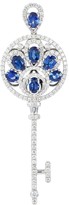 Thumbnail for your product : Lc Collection Jewellery Diamond sapphire 18k white gold key pendant
