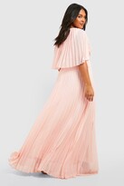 Thumbnail for your product : boohoo Plus Bridesmaid Pleated Cape Maxi Dress