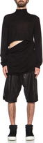 Thumbnail for your product : Rick Owens Travel Leather Basket Swinger Pant in Black