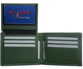 Bullz Leather Bifold Credit Crad-ID Billfold Mens Wallet