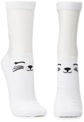 Charlotte Russe Cat Crew Socks