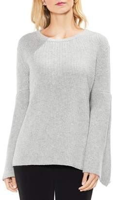 Vince Camuto All Over Rib Bell Sleeve Sweater (Petite)