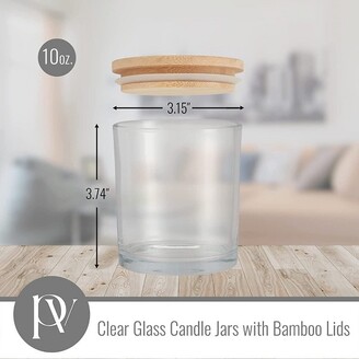 Pavelle 10 oz. Clear Glass Candle Jars w/Bamboo Lids for Candle Making -  ShopStyle