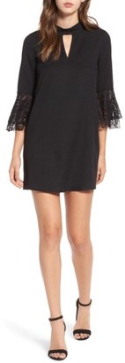 Everly Women's Lace Trim Bell Sleeve Dress