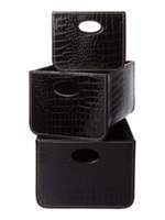 Thumbnail for your product : Biba Set of 3 black mock croc storage trays