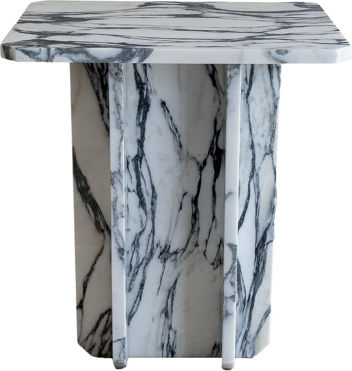Hash Side Table In Arabescato Marble By Meble Matters