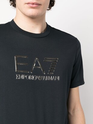 EA7 Emporio Armani logo-plaque cotton T-shirt