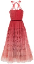 Thumbnail for your product : Marchesa Notte Halter Neck Ombre Textured Dress