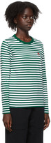 Thumbnail for your product : Ami Alexandre Mattiussi Green & White Ami de Cœur Marinière Long Sleeve T-Shirt