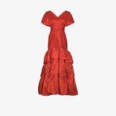 Thumbnail for your product : Johanna Ortiz Orange Written Heart Silk Gown