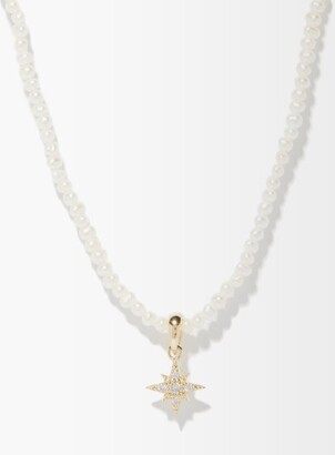 Mizuki Diamond, Baroque Pearl & 14kt Gold Necklace