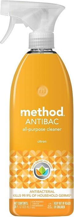 Method Products Disinfectant Antibacterial Spray, Citron, 28 Oz. (01743)