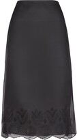 Thumbnail for your product : Fendi Embroidered Silk Midi Skirt