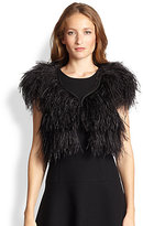 Thumbnail for your product : Milly Ostrich Feather & Silk Cocktail Jacket