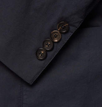 Ermenegildo Zegna Navy Stretch-Cotton Poplin Suit Jacket