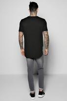 Thumbnail for your product : boohoo Long Line Step Hem Splice T-Shirt