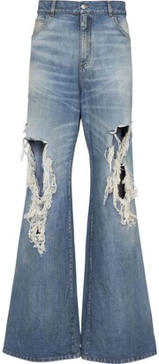 Balmain Ripped Faded Flared Bootcut Jeans