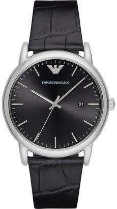Emporio Armani AR2500 stainless steel and leather watch