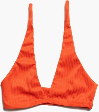 Madewell BOLD Swim Coral Adjustable Plunge Bikini Top
