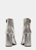 Thumbnail for your product : Stella McCartney Metallic Snake Print Ankle Boots in Silver