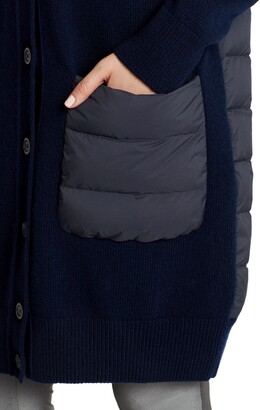 Moncler Quilted Down & Wool Long Cardigan