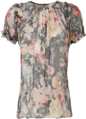Zimmermann washed floral print blouse