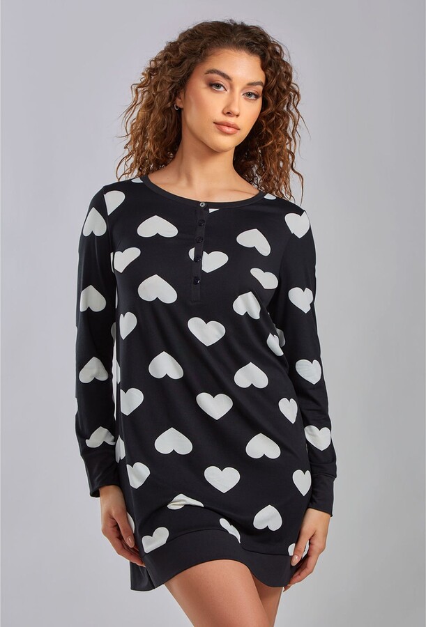 iCollection Modal Hearts Henley Lounge Dress