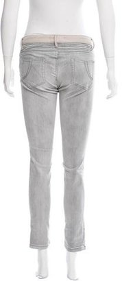Maje Leather-Trimmed Skinny Jeans