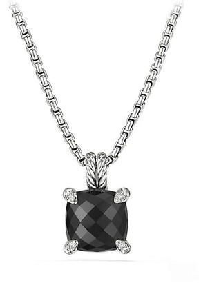 David Yurman Chatelaine Pendant Necklace with Gemstone & Diamonds/11mm