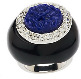 Kenneth Jay Lane As Is Etched Floral Deco Inspired Ring
