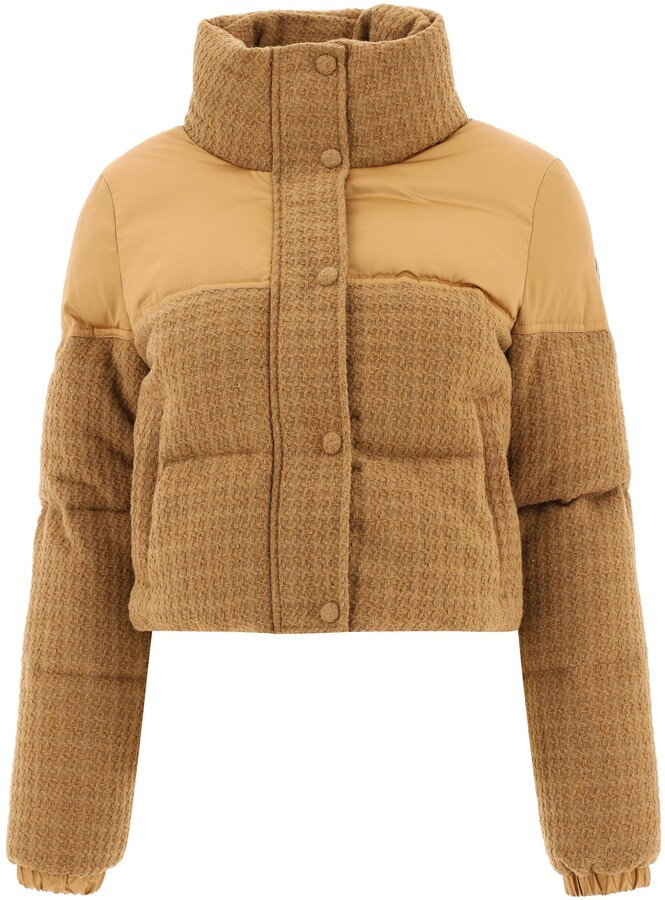 Elisabetta Franchi Tweed Panelled Puffer Jacket - ShopStyle