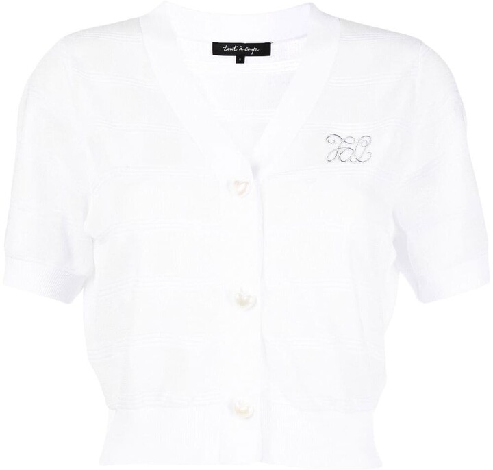 White Short Sleeve Cardigan | ShopStyle
