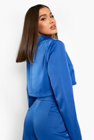 Thumbnail for your product : boohoo Premium Satin Cropped Blazer