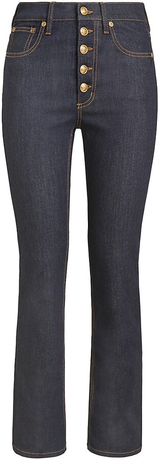 Tory Burch Button Fly Bootcut Jeans - ShopStyle