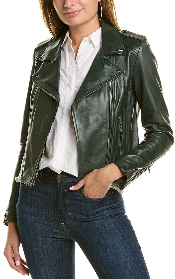 lamarque donna floral leather jacket