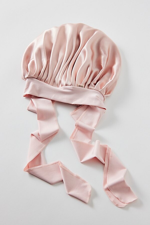 Urban Outfitters KITSCH Adjustable Oversized Satin Bonnet in Pink at