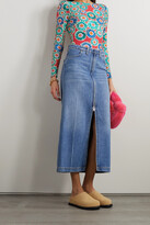 Thumbnail for your product : La DoubleJ Open-back Floral-print Stretch-jersey Bodysuit - Blue