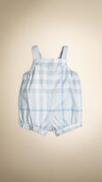 Thumbnail for your product : Burberry Check Sleeveless Cotton Playsuit