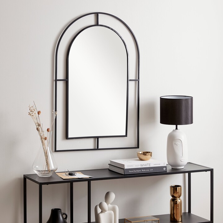 Dunelm Arch Window Wall Mirror, 90x60cm Black ShopStyle