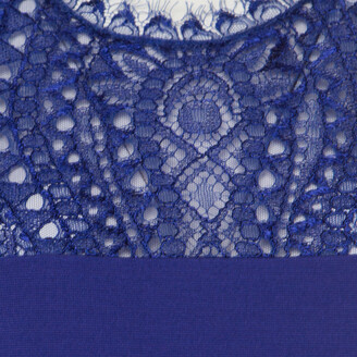Emilio Pucci Purple Lace Yoke Peplum Detail Pencil Dress L