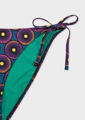 Paul Smith Women's Purple 'Spiral Dome' Print Tie-Side Bikini Bottoms