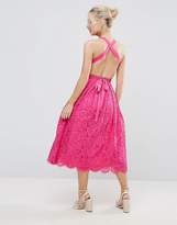 Thumbnail for your product : ASOS Petite PETITE SALON Lace Halter Pinny Midi Prom Dress