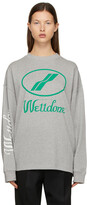 Thumbnail for your product : we11done Grey Logo Long Sleeve T-Shirt