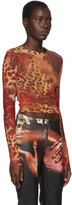 Thumbnail for your product : Mowalola SSENSE Exclusive Brown and Orange Skin Mesh Top